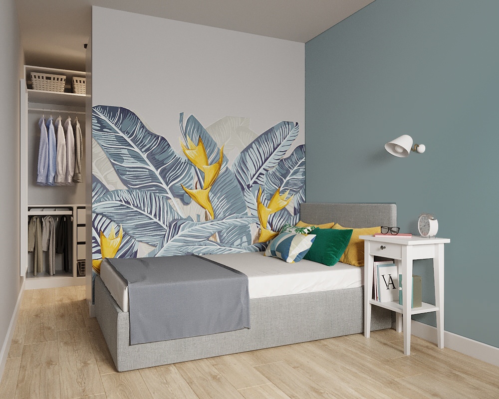 Яркий минимализм квартира 60 кв м