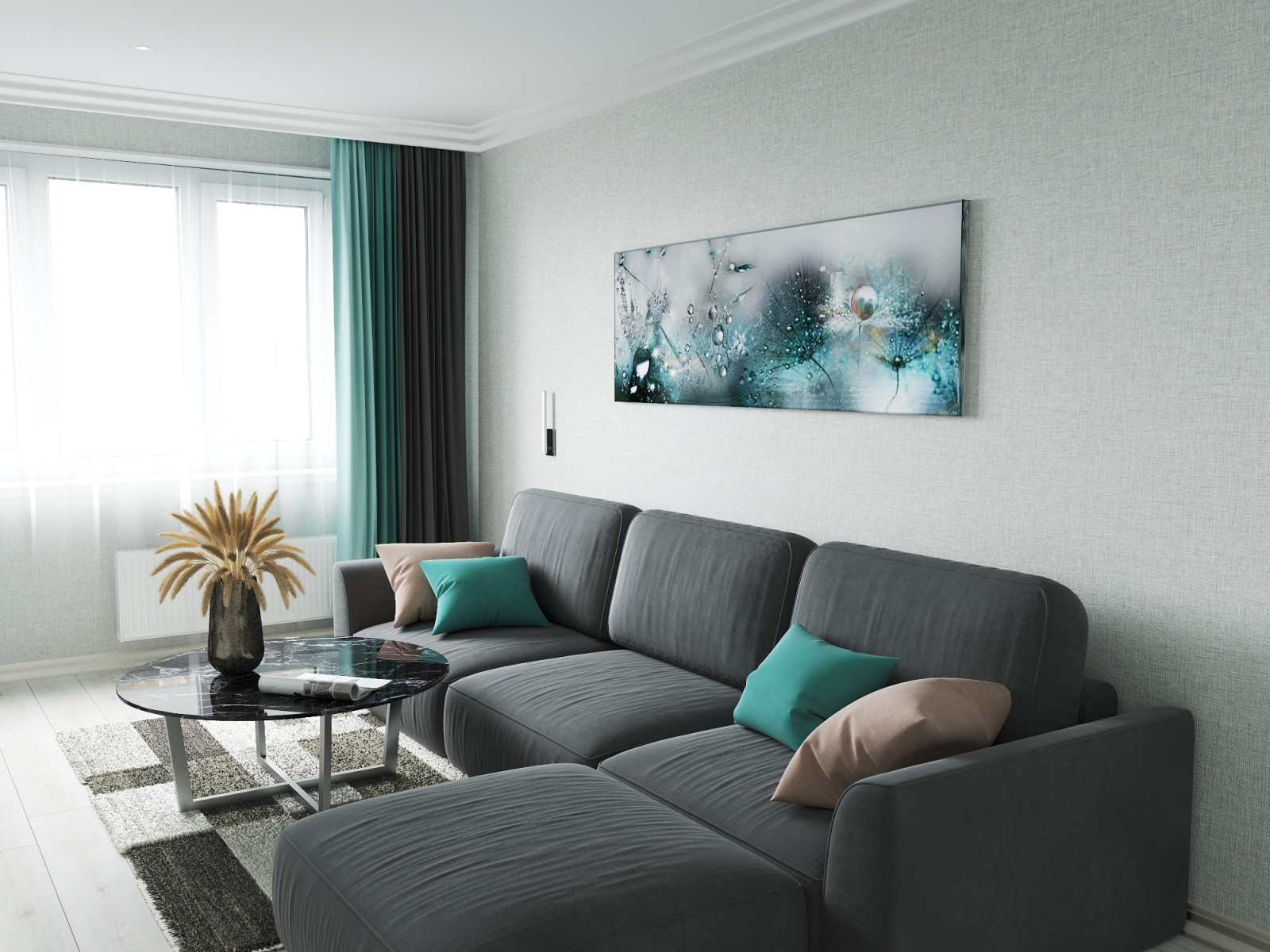 Квартира со вкусом для семьи из 3-х человек