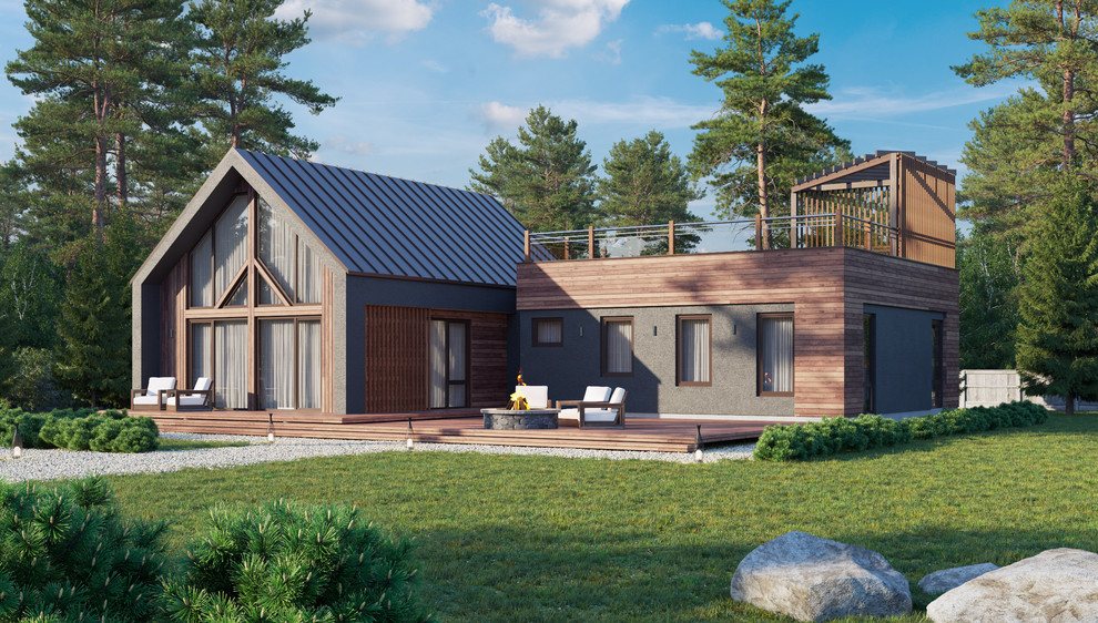 Проект каркасного дома в стиле Барнхаус