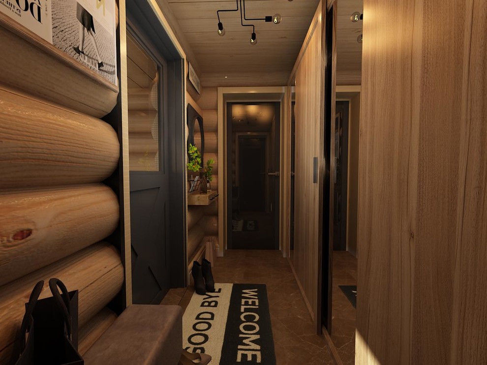 Проект, интерьер бани из бревна