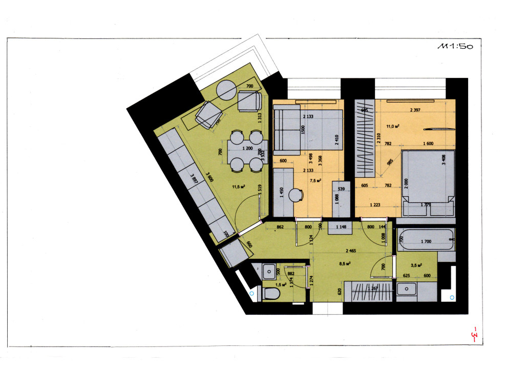 Перепланировка однушки на Водном стадионе