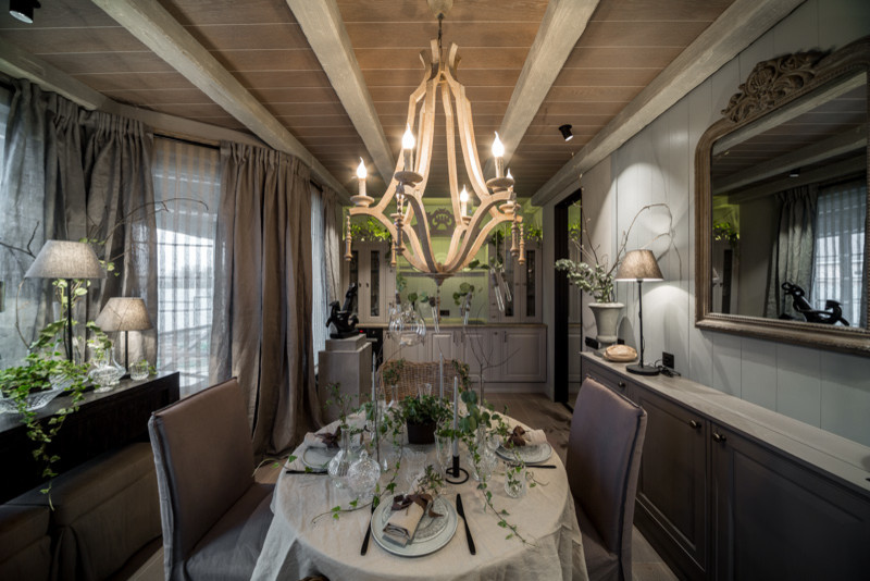 Кухня гостиная с камином