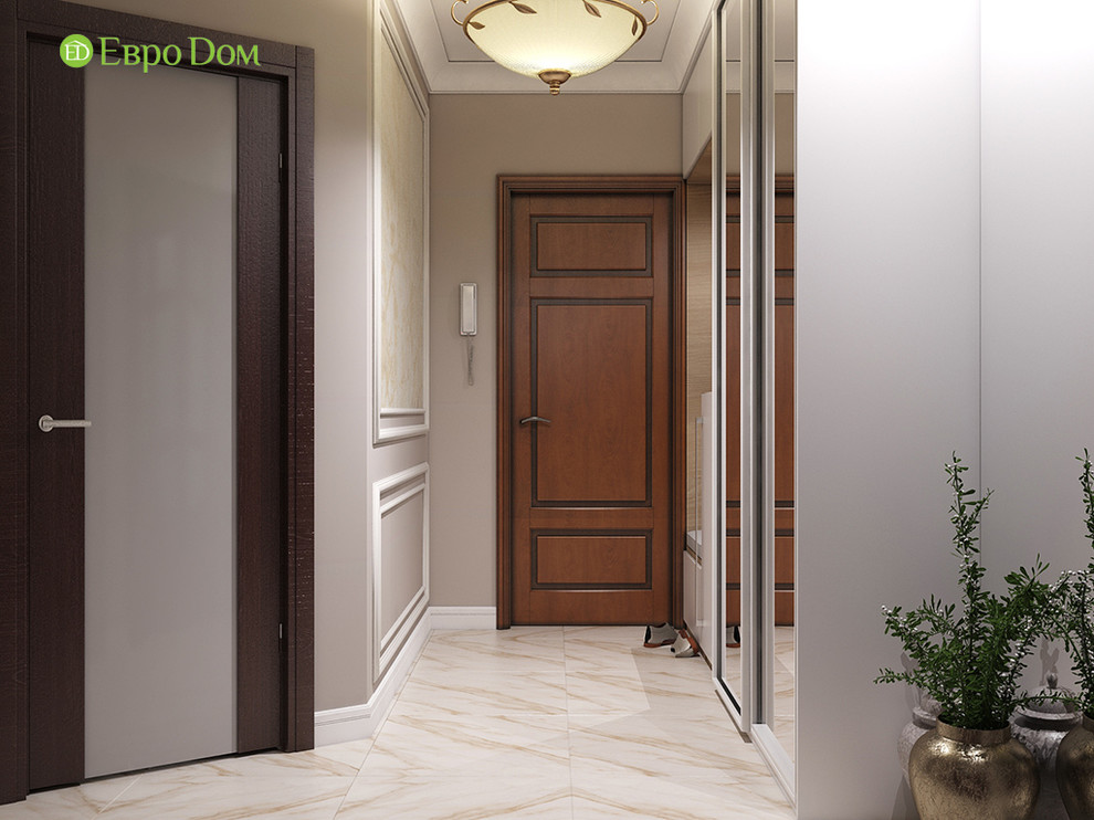 Дизайн двухкомнатной квартиры 52 кв. м в стиле неоклассика