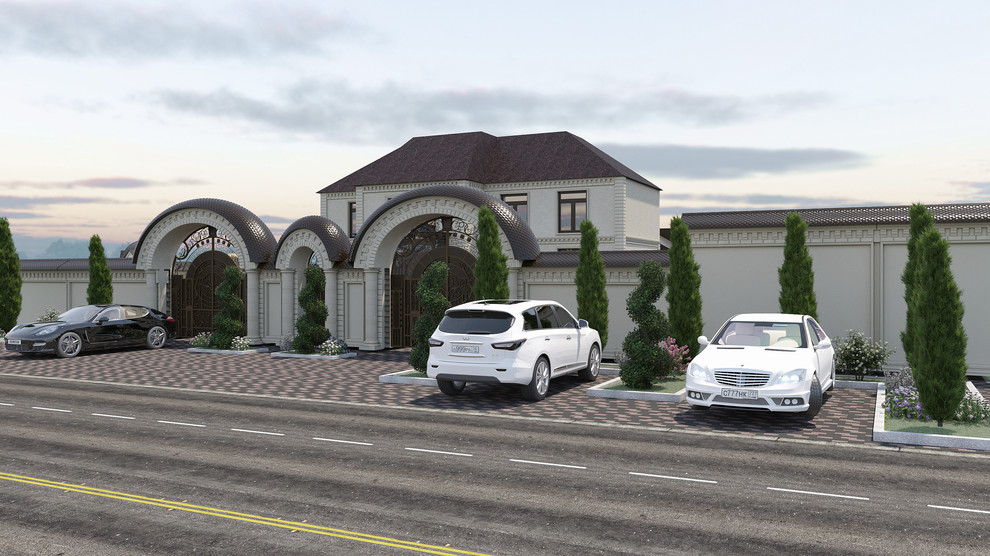 частный дом дизайн проект двора и прилегающей территории