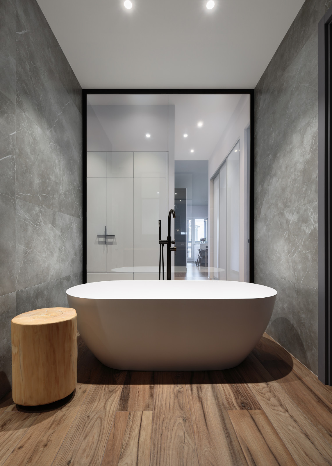 Модная квартира с балками на потолке