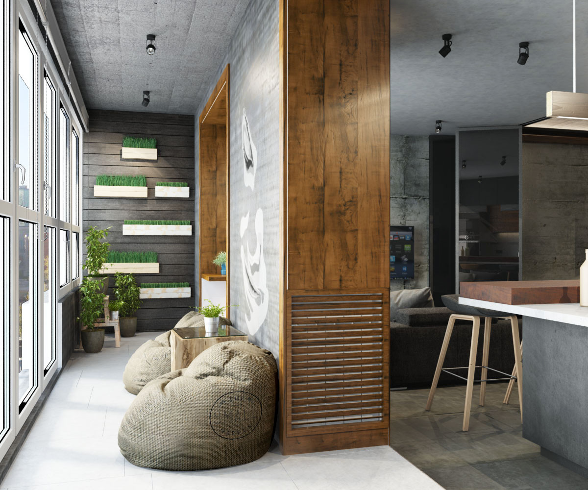 Лофт с элементами индустриального стиля