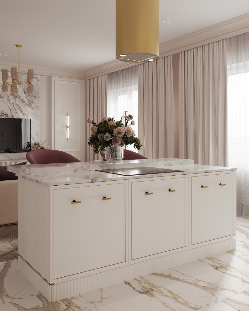 Проект Кухни-гостиной, 31 кв.м  ЖК "Настоящее", Москва