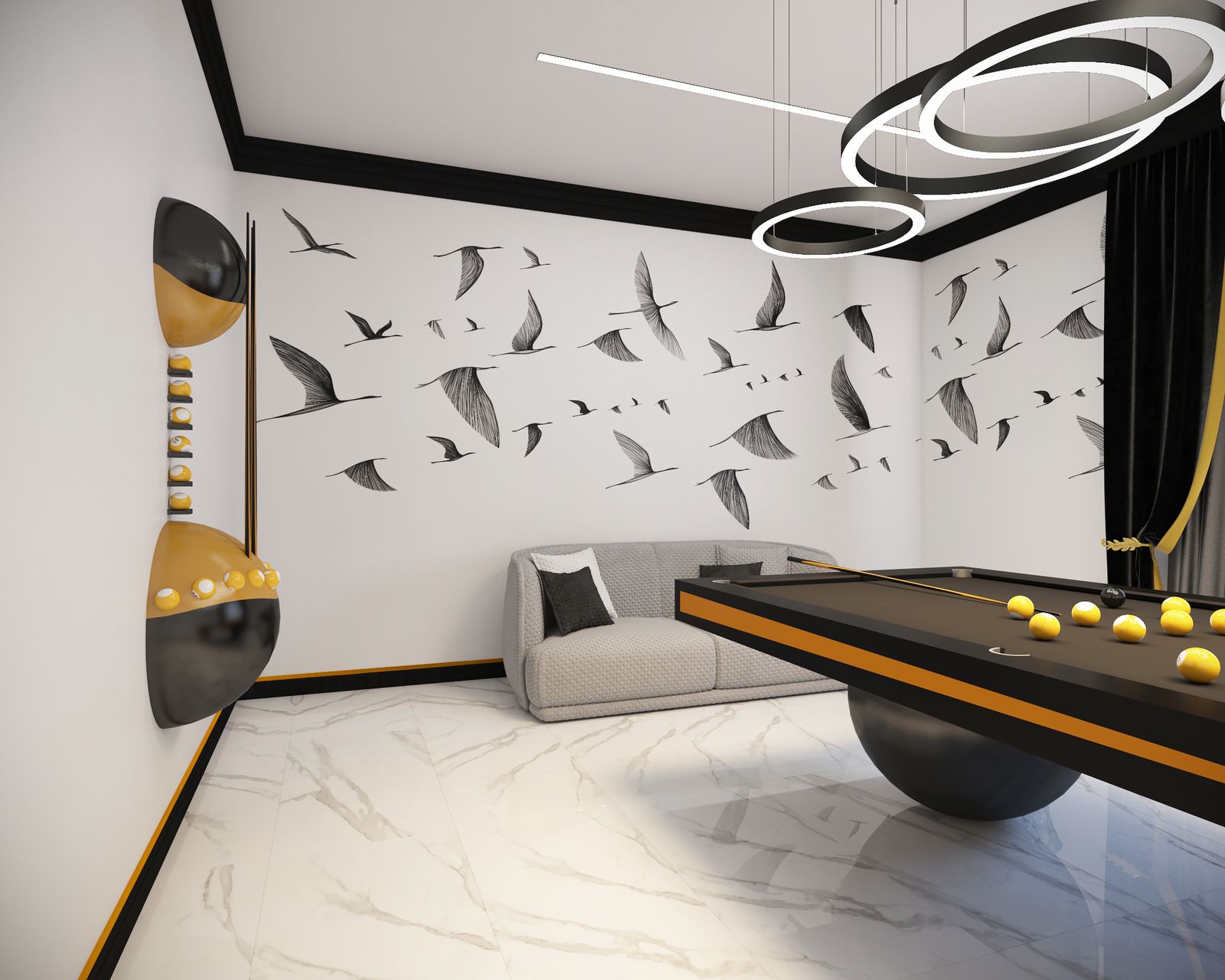 Комната для бильярда в загородном доме