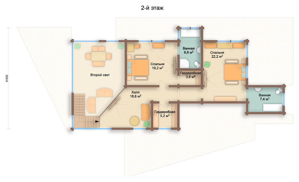 Дом из клеёного бруса East Constructionism Style 240