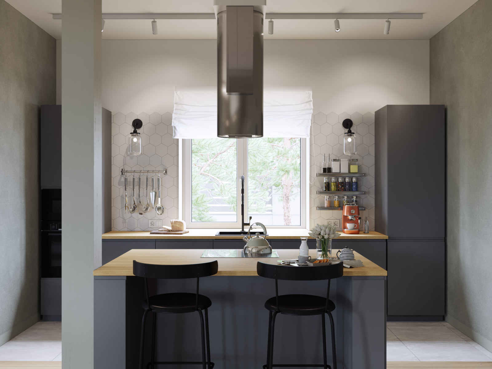 Дом в Орловской области (кухня-гостиная)