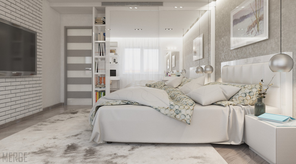 Минималистичная двухкомнатная квартира с видом на ЖД вокзал в Одессе 80м²