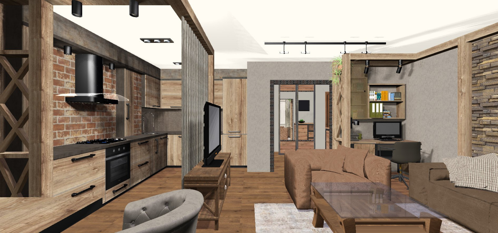 Лофт в гостиной