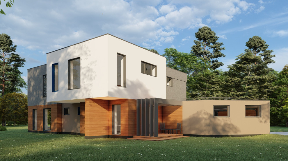 Загородный дом в стиле минимализм, 330 м.кв.