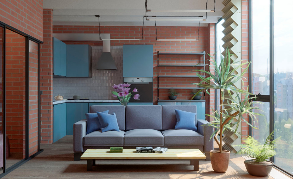 3Dвизуализация квартиры-студии в стиле Лофт