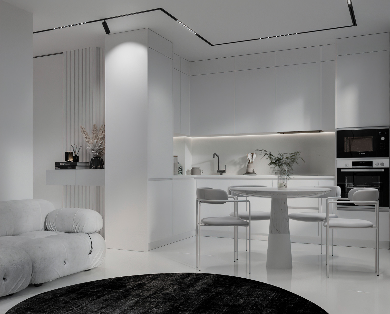 Гостиная в квартире 50 кв.м., Березовая Аллея