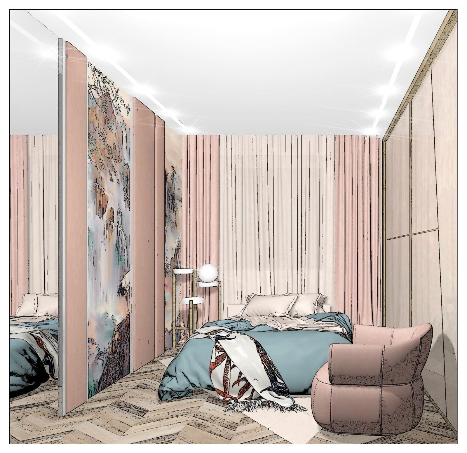 Обложка проекта: проект квартиры DREAM_2020 спальня