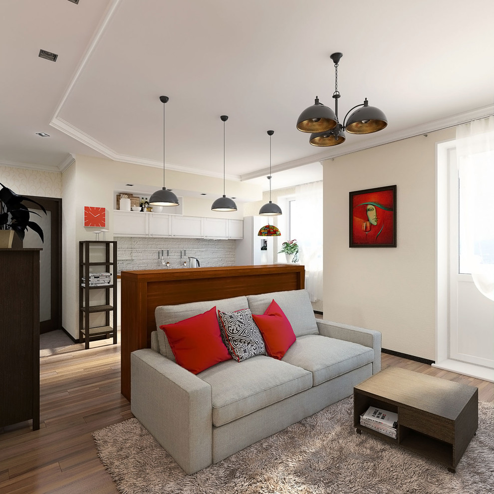 Скандинавия | Интерьер однокомнатной квартиры в ЖК Лазурный