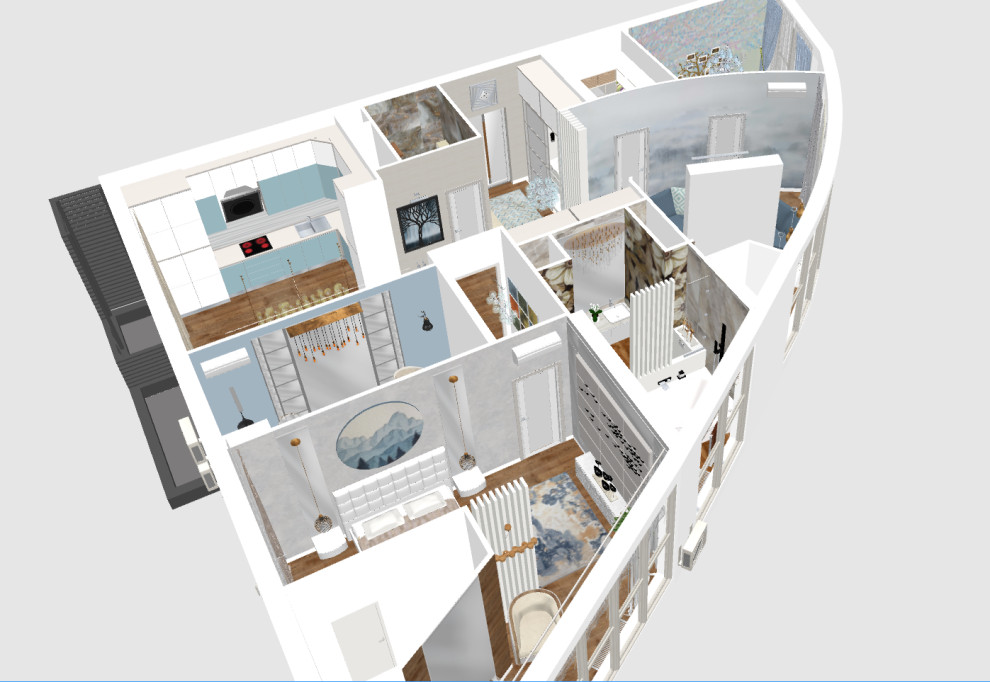 Новогорская Ривьера: квартира свободной планировки для супругов