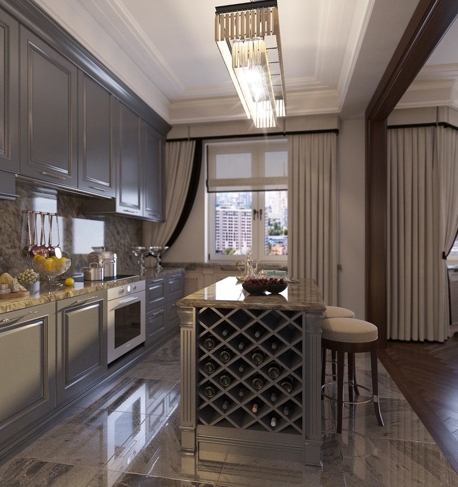 Project of Interiors at private flat at Molodogvardeyskaya Street, Moscow