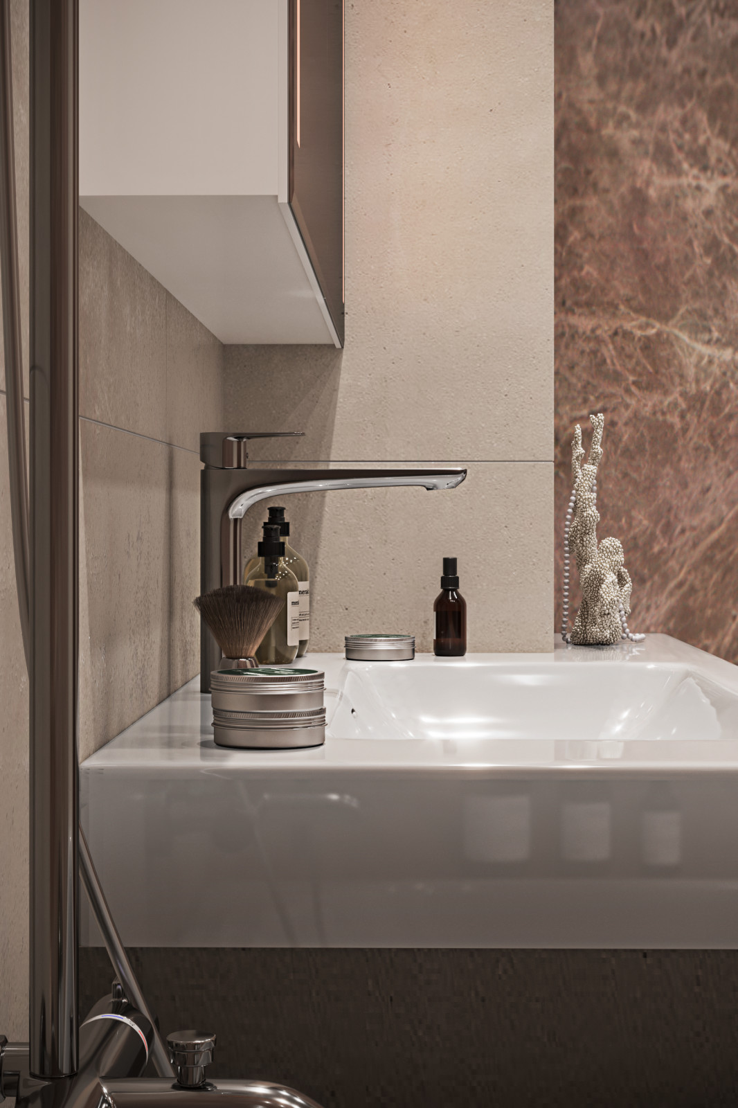 Визуализация квартиры в бежевых тонах