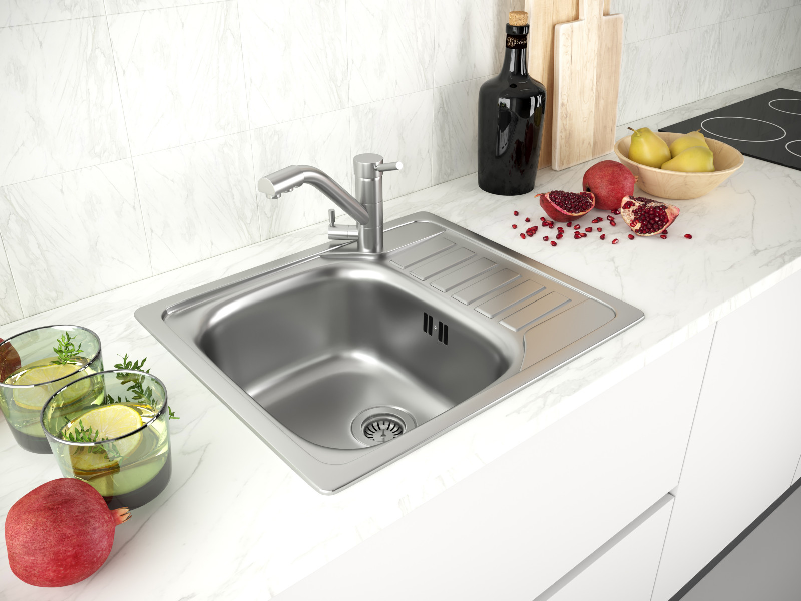 Кухонные мойки в интерьере