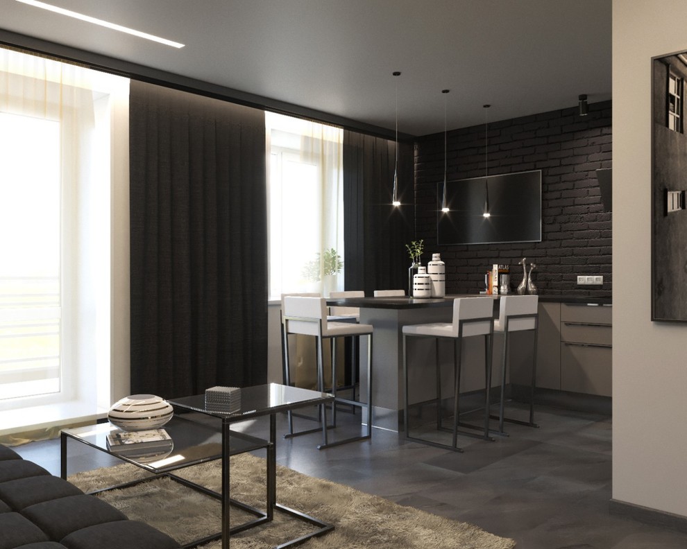 Интерьер квартиры для молодых супругов "Урбанистический шик"