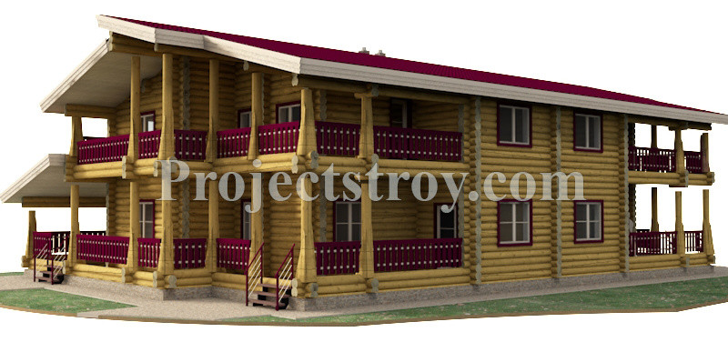 Проект дома на две большие семьи - дуплекс