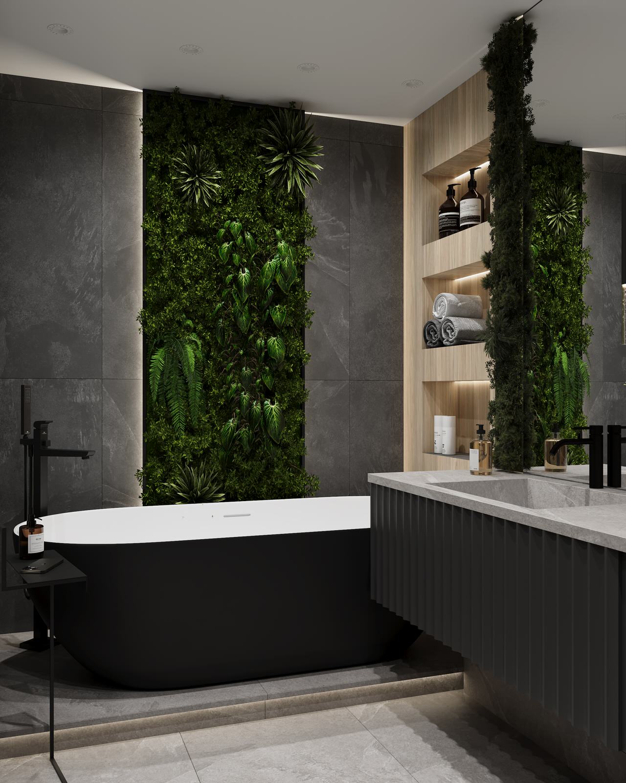 Ванна в темных тонах