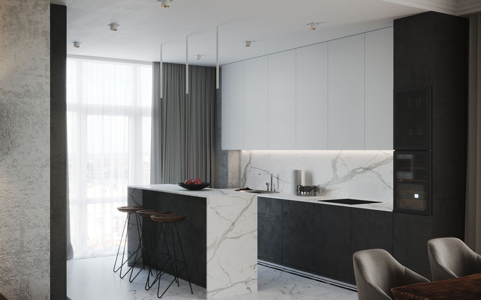 Дизайн кухни-гостиной