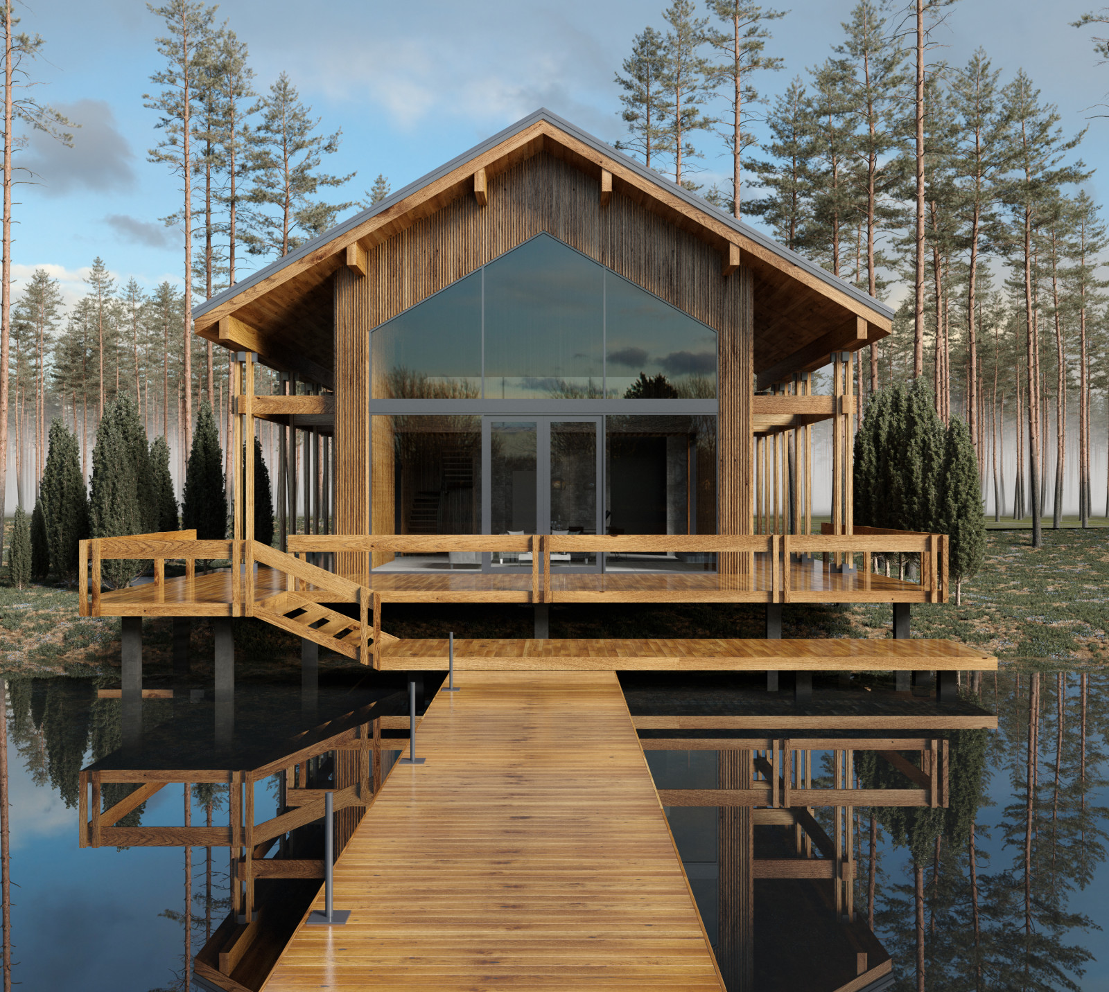 Обложка проекта: Гостевой дом Cabin 02 на берегу озера