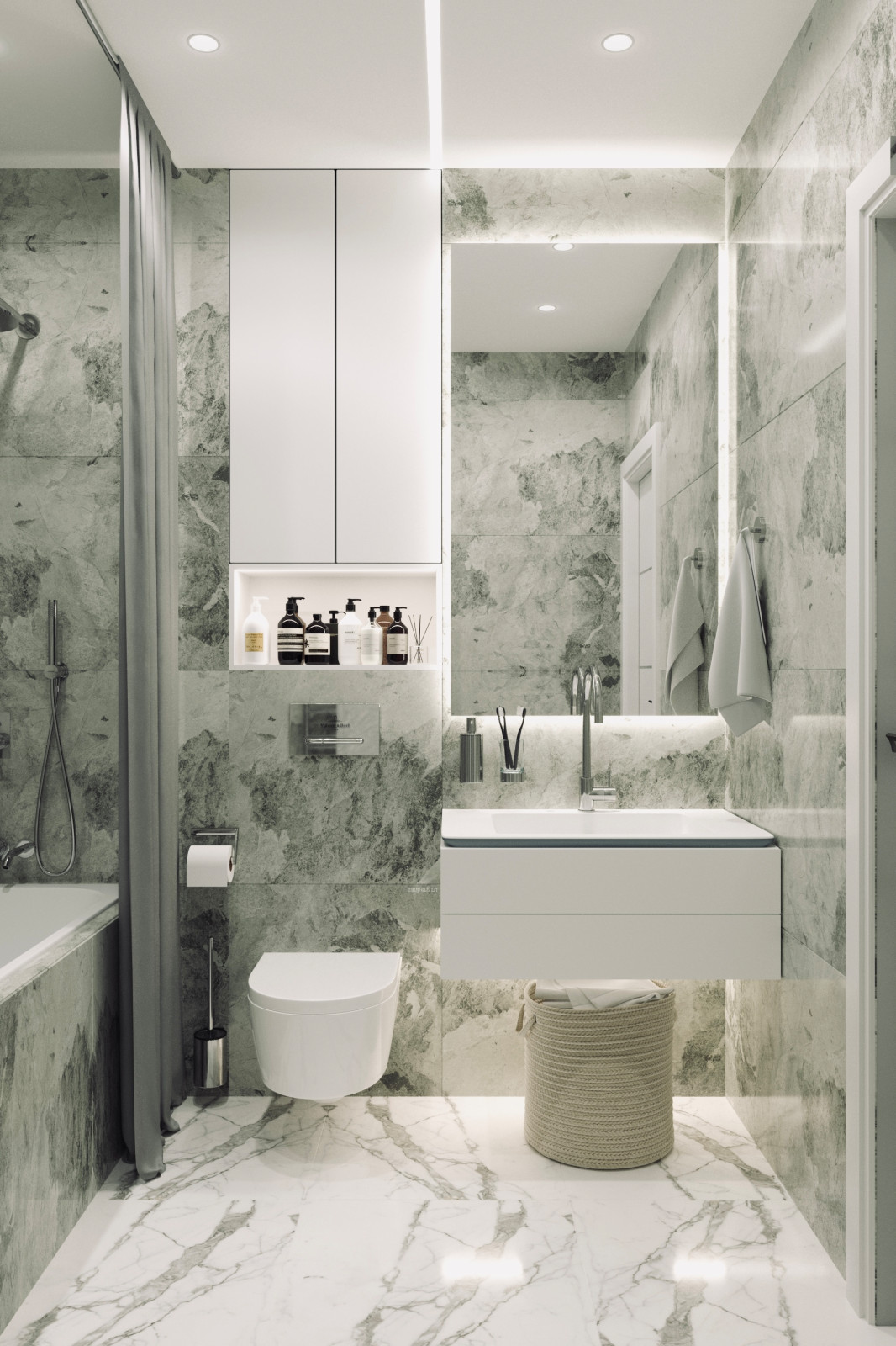 Стильный интерьер в серых тонах