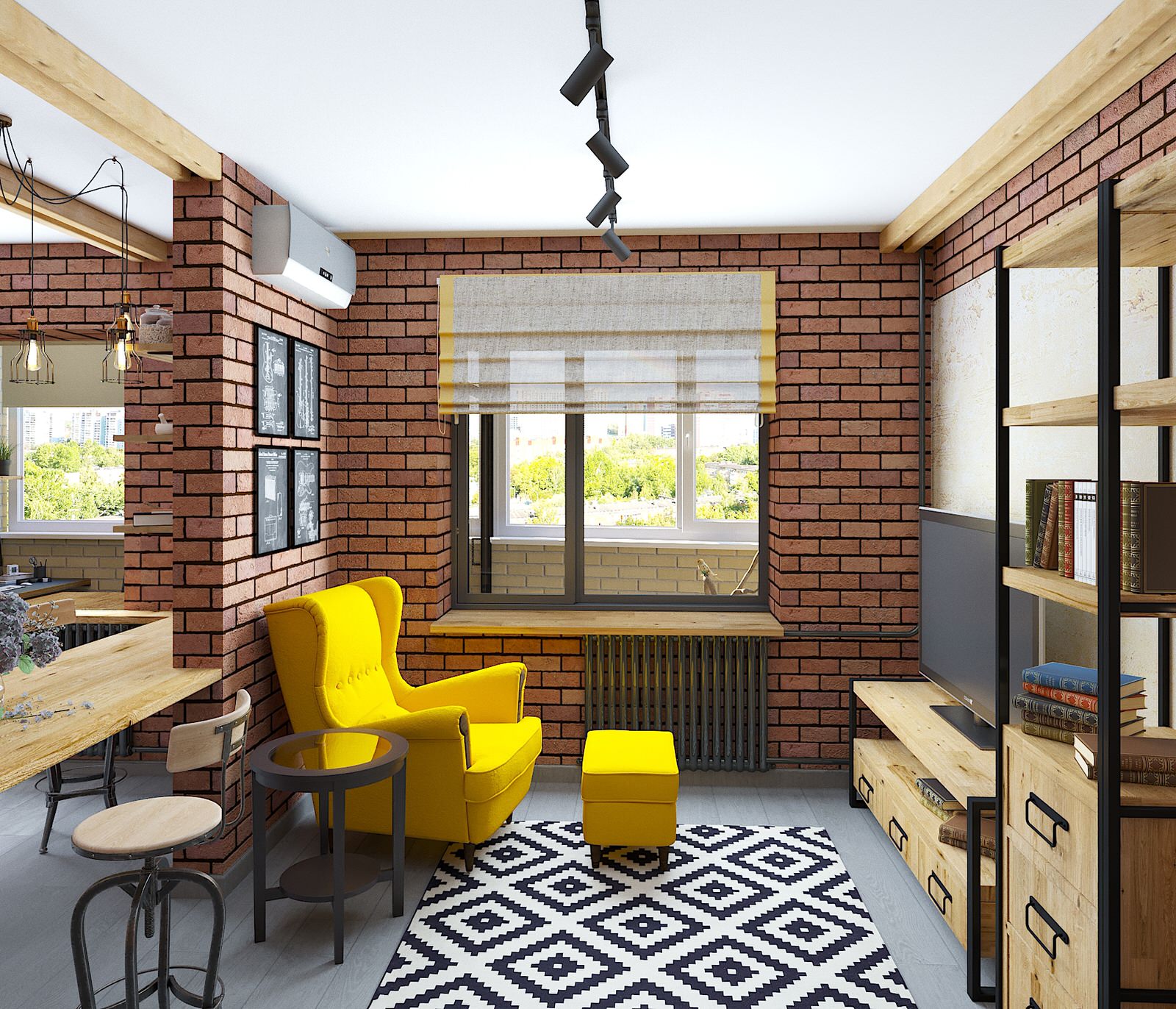 Проект квартиры в стиле лофт в Москве