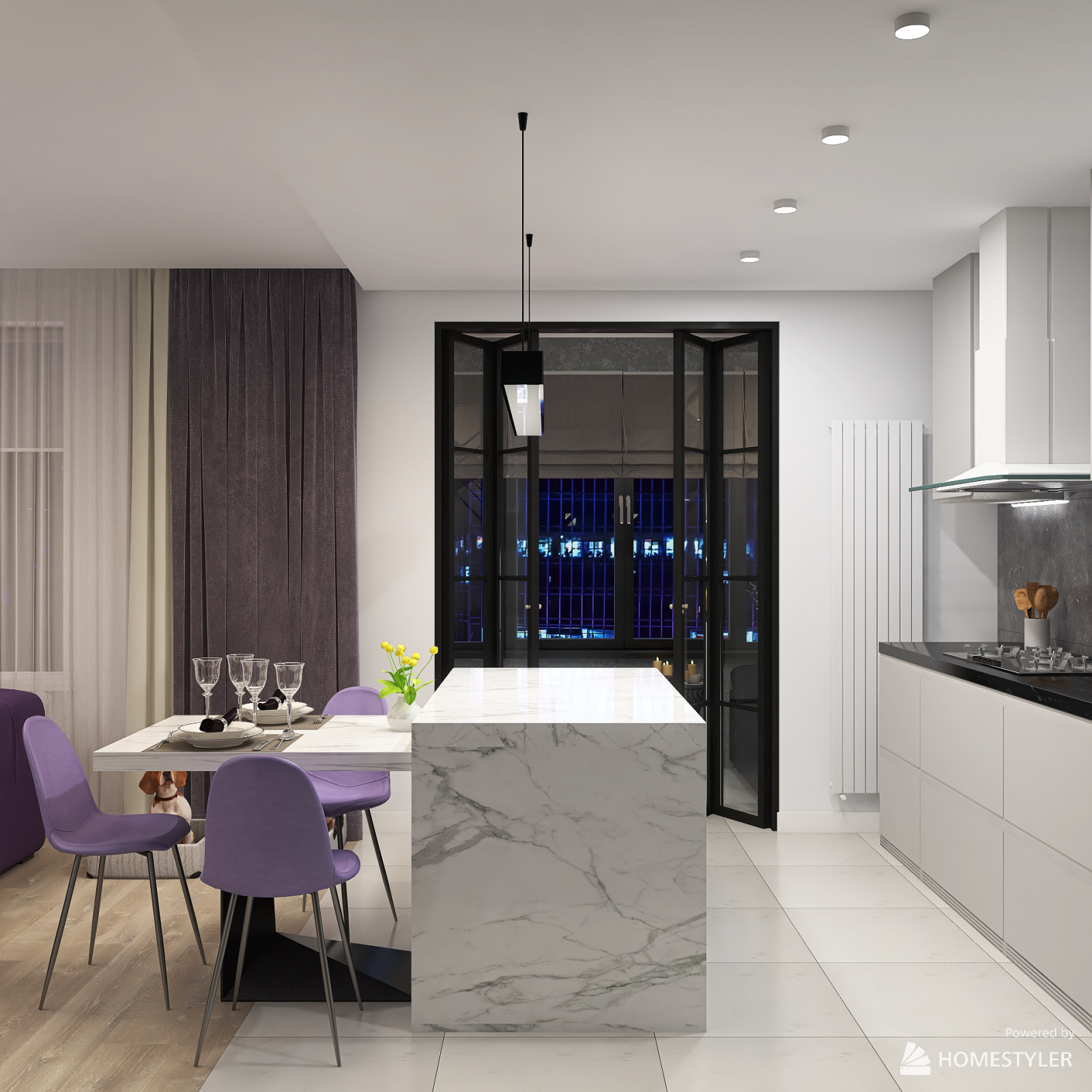 Проект двухкомнатной квартиры в современном стиле