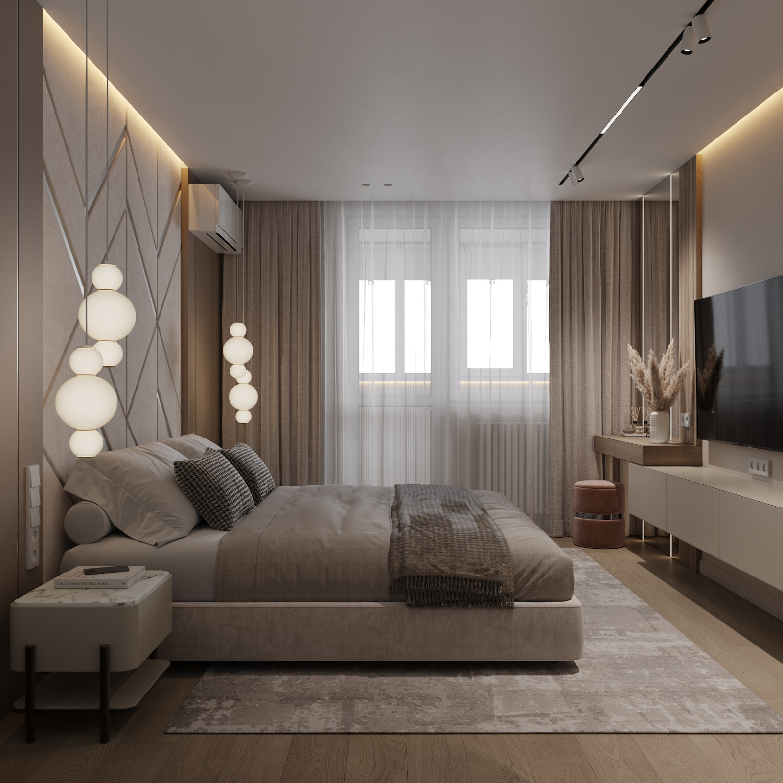 Сокол, 100кв.м. нежный интерьер в бежевых тонах