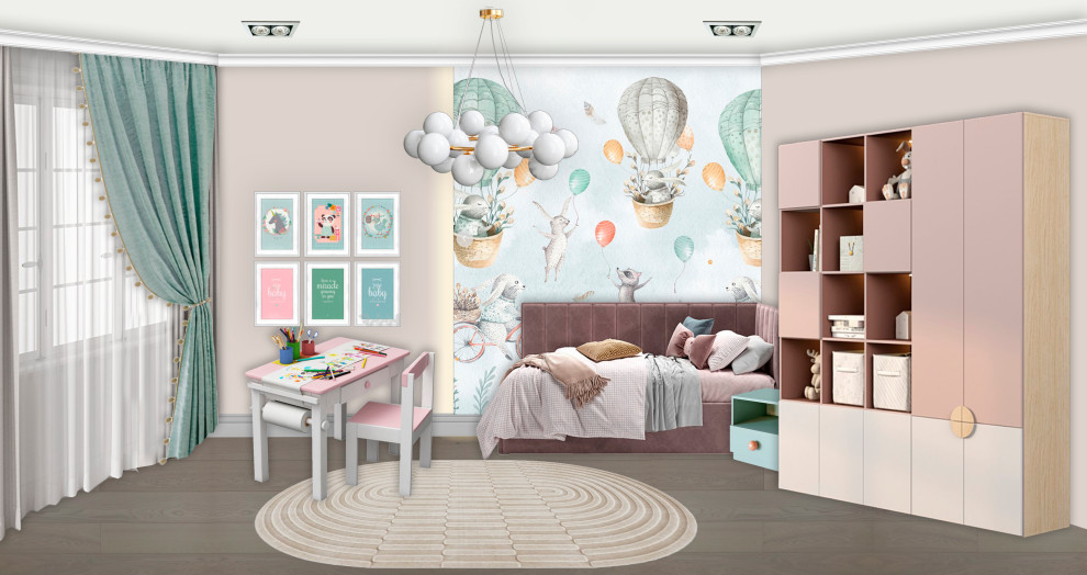 Проект детской комнаты для девочки