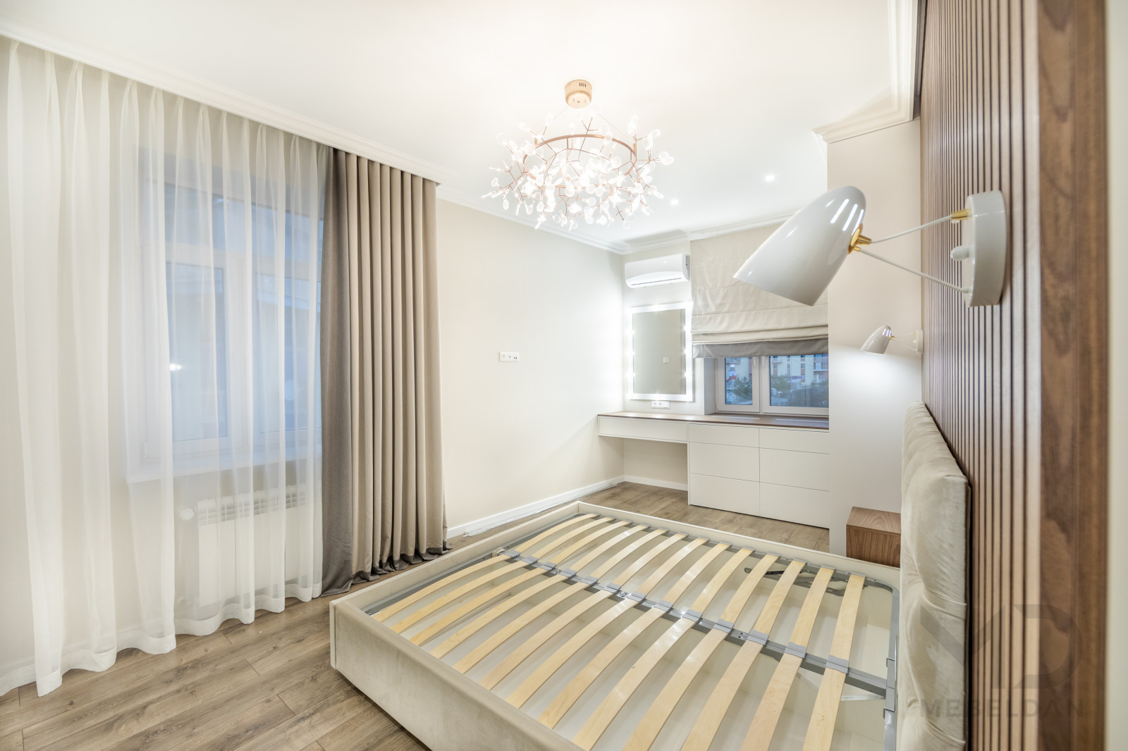 Это реализованный нами проект "мебель под ключ", где мы обустроили целиком кварт