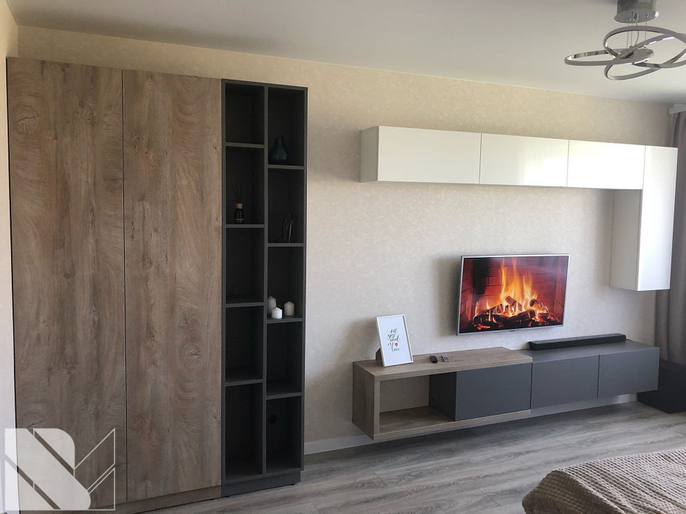 Стенка для гостиной в стиле минимализм