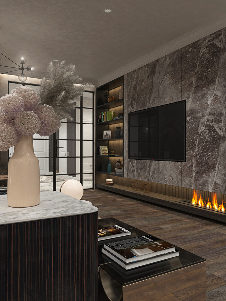 Гостиная, кухня и полноценная столовая в одном помещении