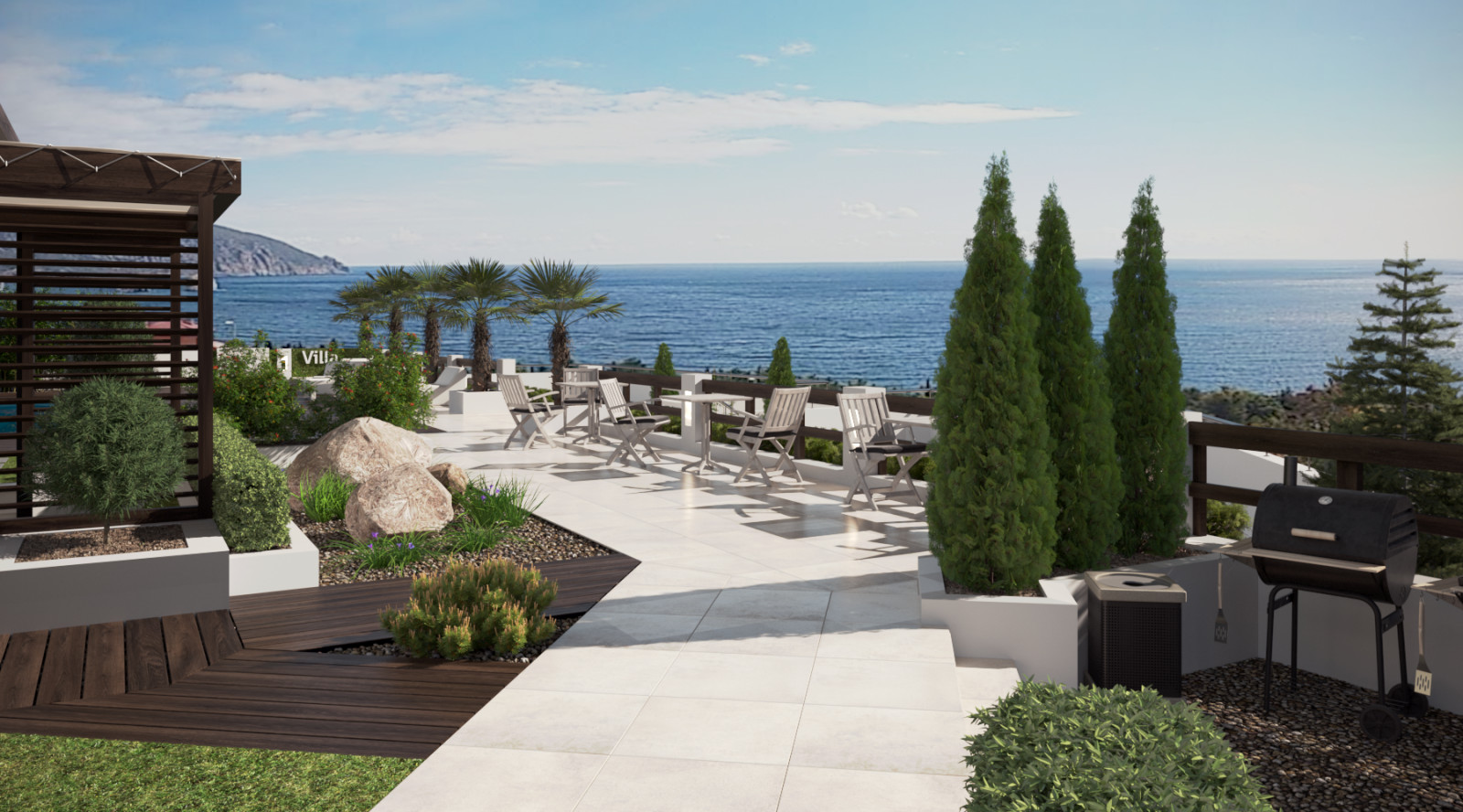 Проект благоустройства территории мини-отеля в Гурзуфе. Ландшафт