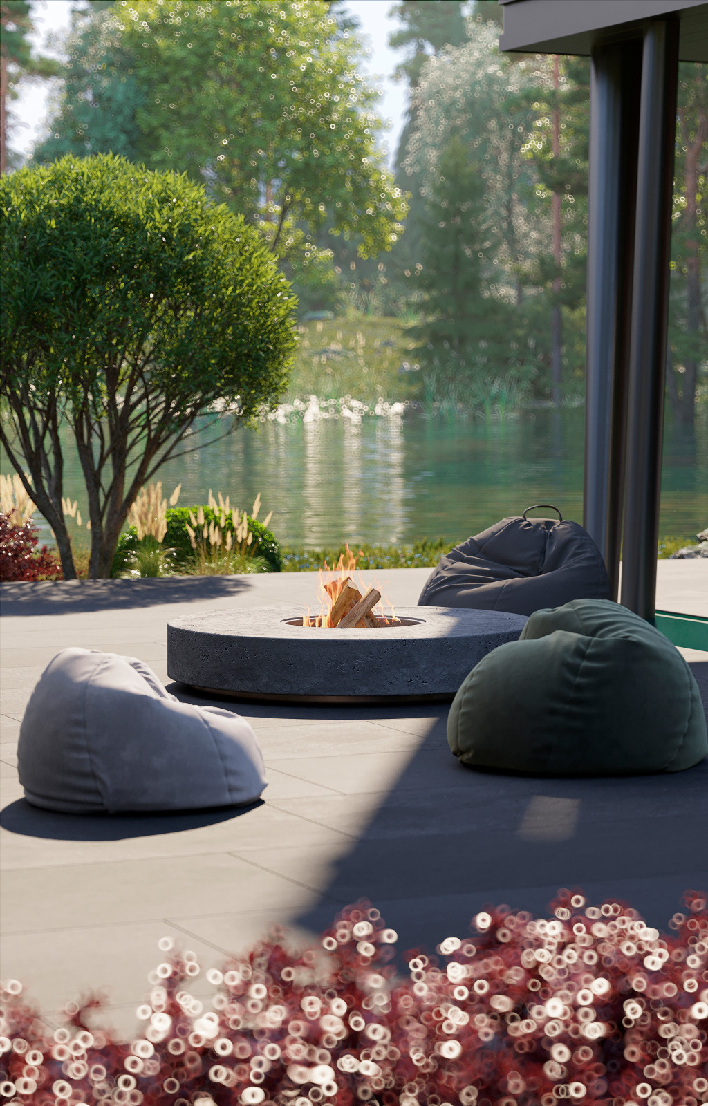 Визуализация домика на берегу озера