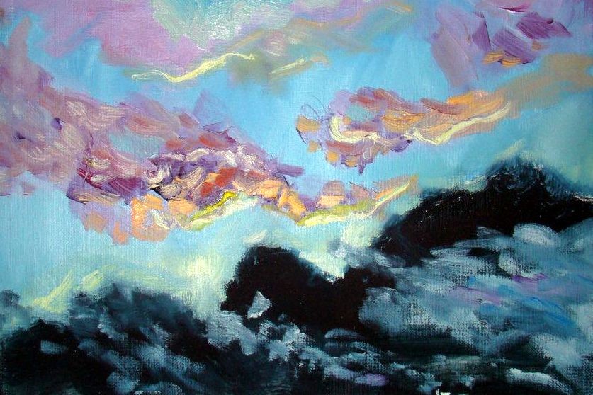 Sun behind the mountains