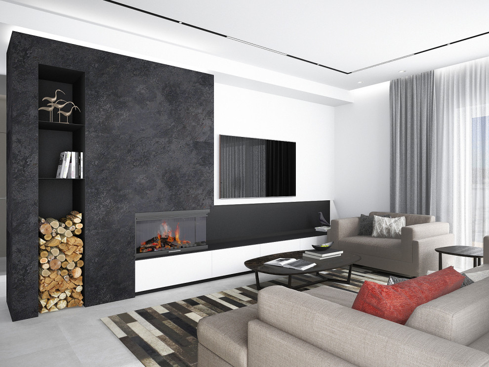 МОНОХРОМ С АКЦЕНТАМИ. Современный графичный интерьер.