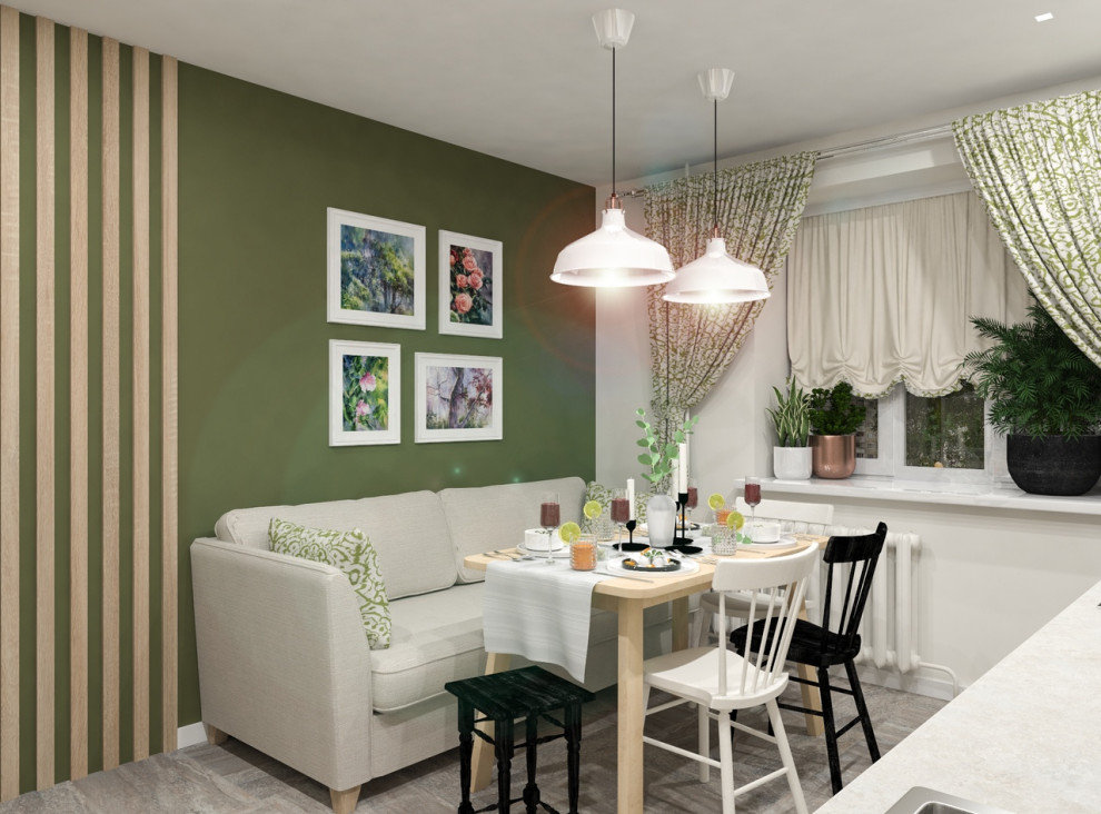 Очаровательная кухня-столовая.