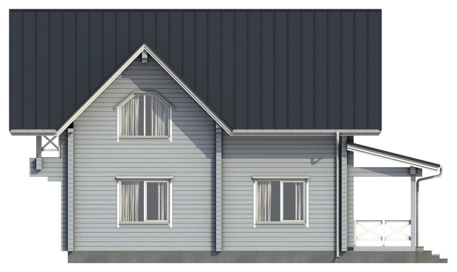 Деревянный дом по проекту 56-ПБ