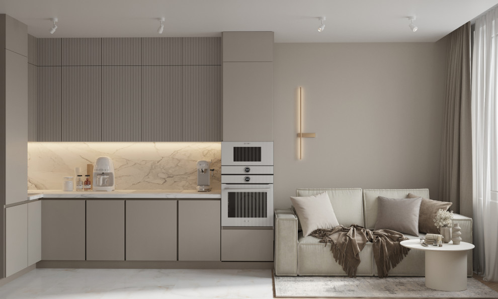 Современный интерьер квартиры 54 м² для молодой пары