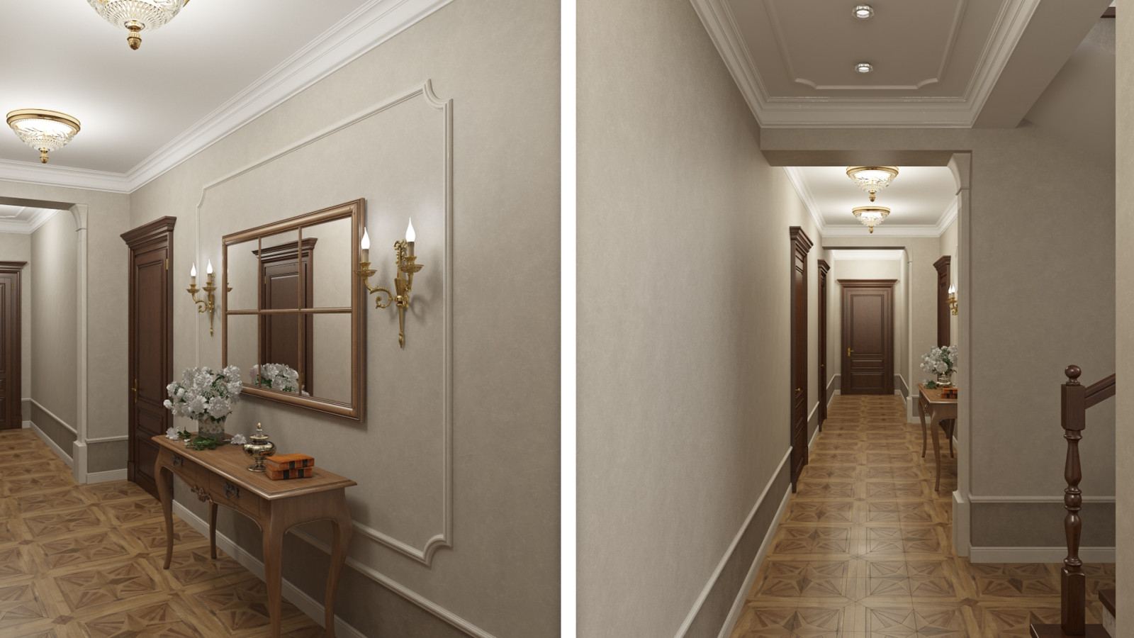 Коридор в классическом стиле