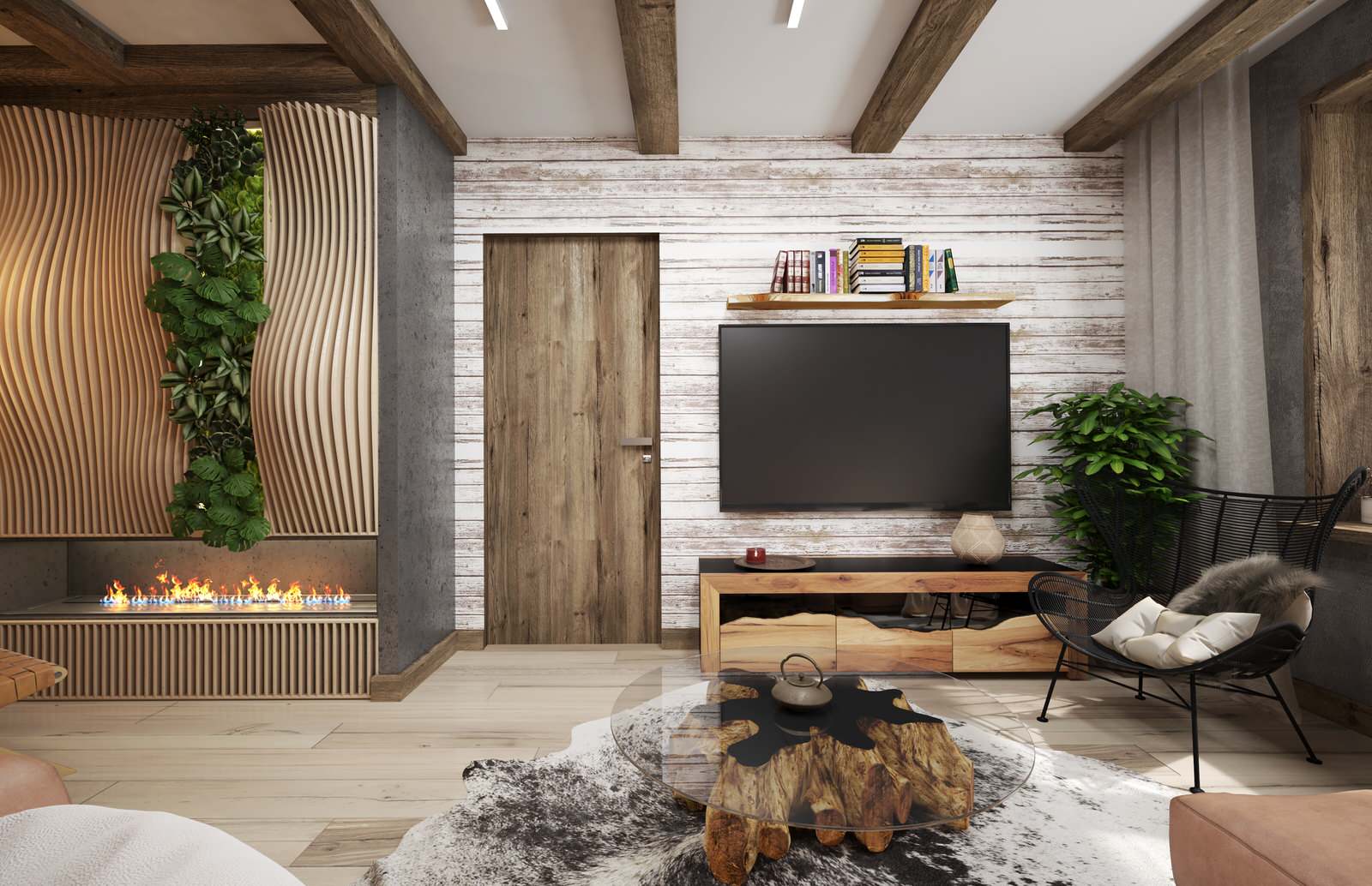 Двухкомнатная квартира. 64 кв.м. в стиле Бохо