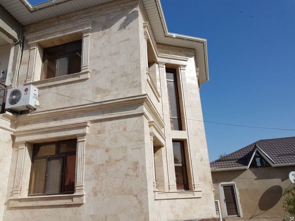 облицовка фасадов травертином из Ирана