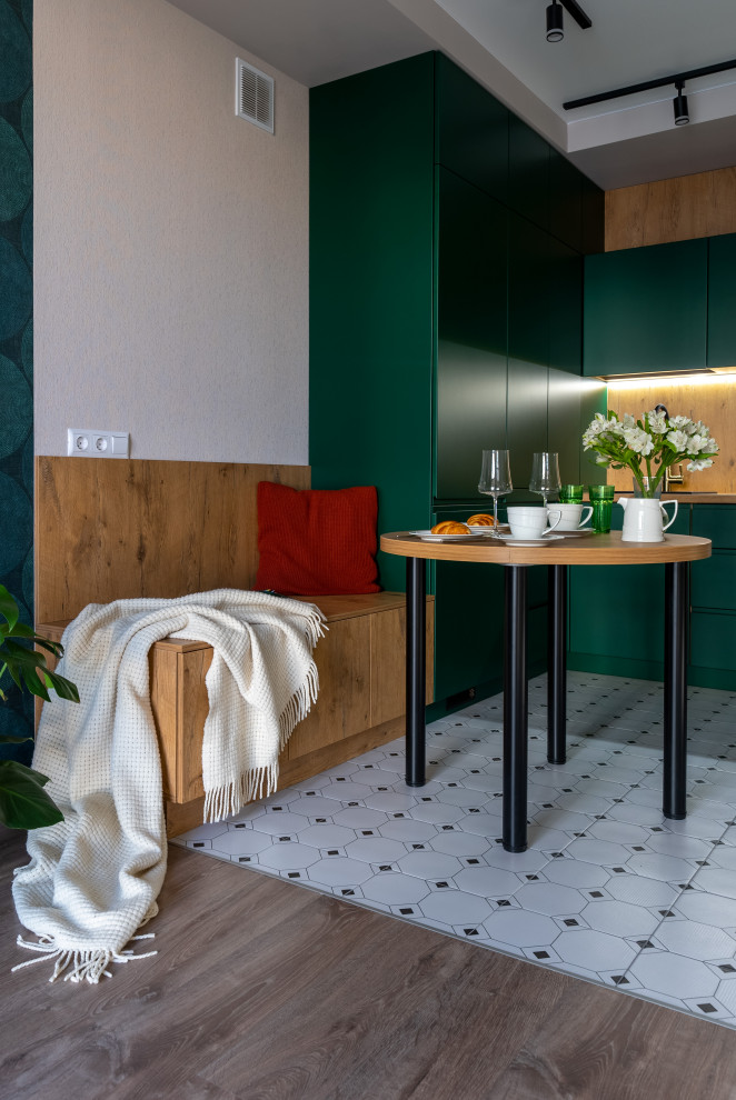 Как из однушки 45 кв.м сделать двушку с гардеробом и акцентной изумрудной кухней