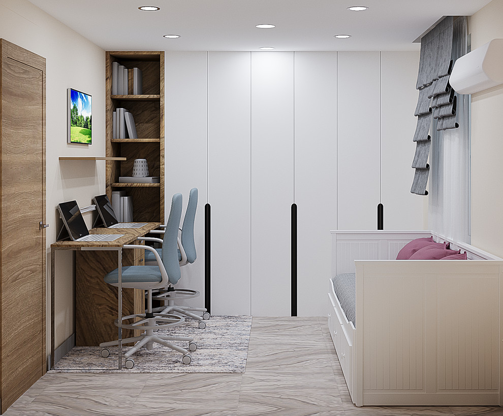 учебный проект. 1-й этаж частного дома для проживания 2 человек и собаки.